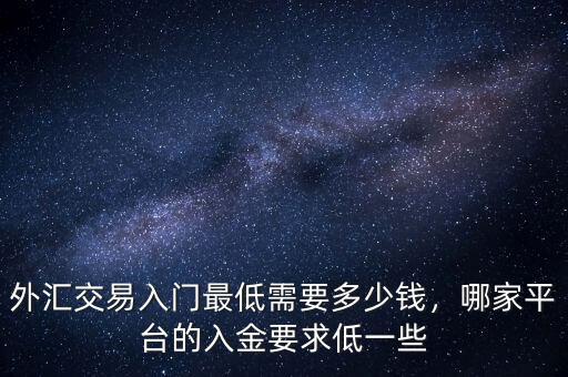外匯交易入門最低需要多少錢，哪家平臺(tái)的入金要求低一些