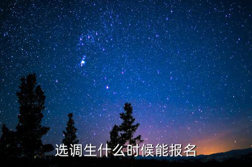 選調生什么時候能報名