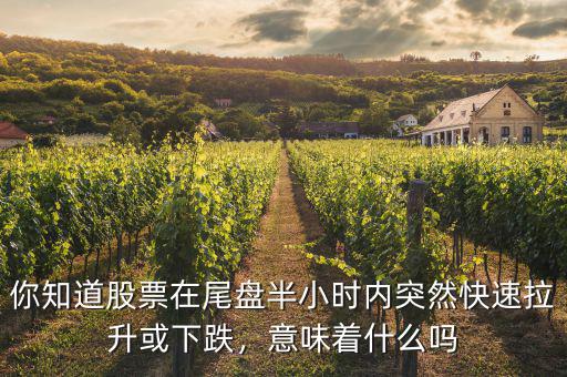 你知道股票在尾盤半小時(shí)內(nèi)突然快速拉升或下跌，意味著什么嗎