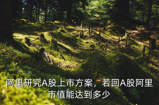 阿里研究A股上市方案，若回A股阿里市值能達到多少