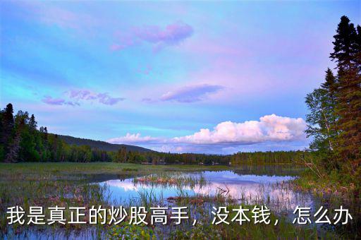 我是真正的炒股高手，沒本錢，怎么辦