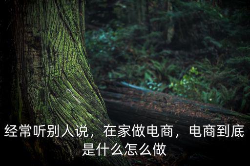 經(jīng)常聽別人說，在家做電商，電商到底是什么怎么做