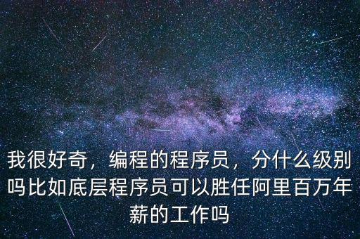 我很好奇，編程的程序員，分什么級(jí)別嗎比如底層程序員可以勝任阿里百萬年薪的工作嗎