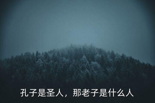 孔子是圣人，那老子是什么人