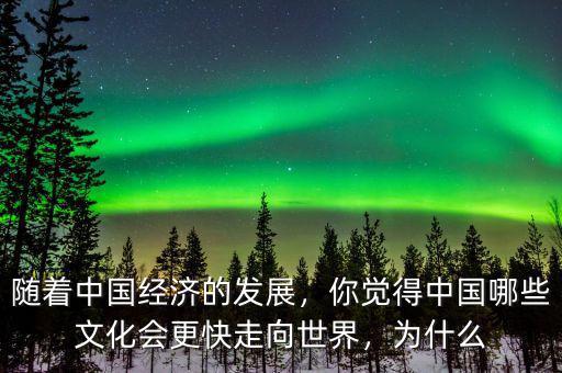 隨著中國(guó)經(jīng)濟(jì)的發(fā)展，你覺(jué)得中國(guó)哪些文化會(huì)更快走向世界，為什么