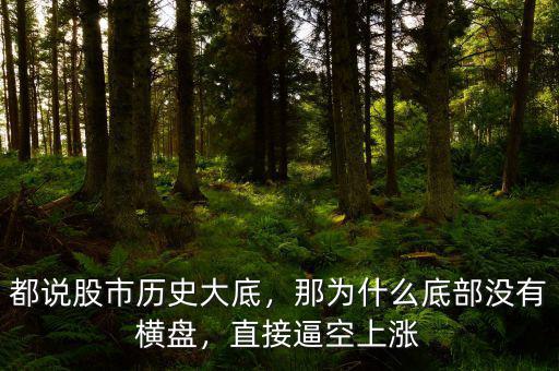 都說股市歷史大底，那為什么底部沒有橫盤，直接逼空上漲