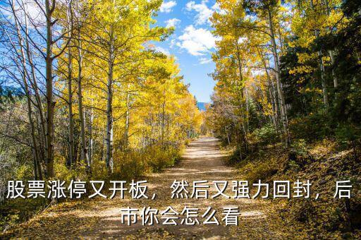 股票漲停又開板，然后又強(qiáng)力回封，后市你會(huì)怎么看