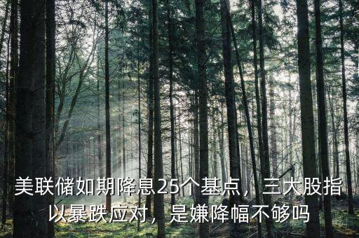美聯(lián)儲如期降息25個基點，三大股指以暴跌應(yīng)對，是嫌降幅不夠嗎