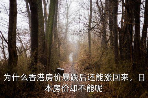 為什么香港房?jī)r(jià)暴跌后還能漲回來(lái)，日本房?jī)r(jià)卻不能呢