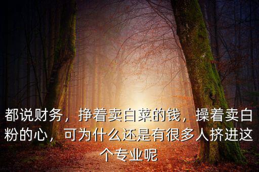 都說(shuō)財(cái)務(wù)，掙著賣白菜的錢，操著賣白粉的心，可為什么還是有很多人擠進(jìn)這個(gè)專業(yè)呢