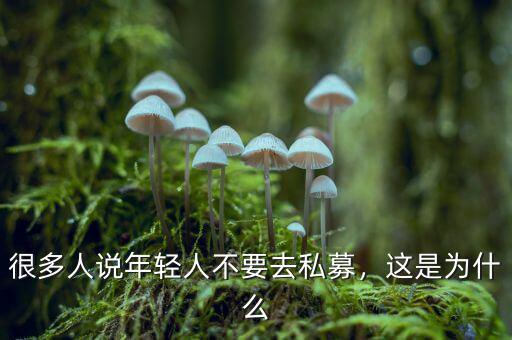 很多人說年輕人不要去私募，這是為什么