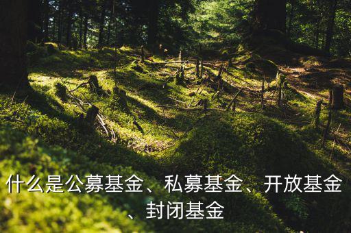 什么是公募基金、私募基金、開(kāi)放基金、封閉基金