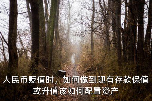 人民幣貶值時(shí)，如何做到現(xiàn)有存款保值或升值該如何配置資產(chǎn)