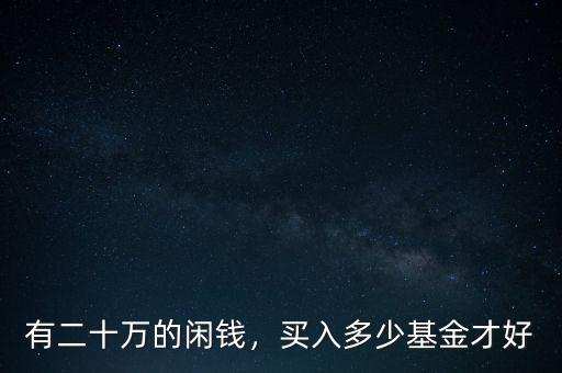 有二十萬(wàn)的閑錢(qián)，買(mǎi)入多少基金才好