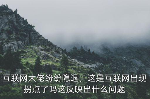互聯(lián)網(wǎng)大佬紛紛隱退，這是互聯(lián)網(wǎng)出現(xiàn)拐點了嗎這反映出什么問題