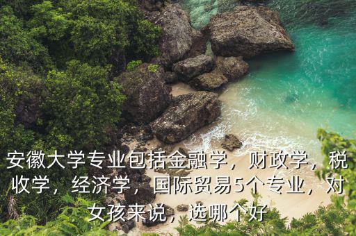 安徽大學(xué)專業(yè)包括金融學(xué)，財(cái)政學(xué)，稅收學(xué)，經(jīng)濟(jì)學(xué)，國際貿(mào)易5個(gè)專業(yè)，對(duì)女孩來說，選哪個(gè)好