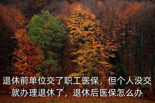 退休前單位交了職工醫(yī)保，但個人沒交就辦理退休了，退休后醫(yī)保怎么辦