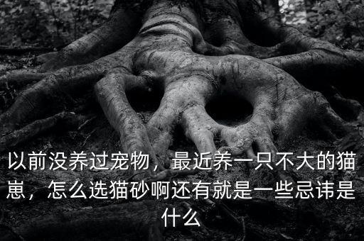 以前沒養(yǎng)過寵物，最近養(yǎng)一只不大的貓崽，怎么選貓砂啊還有就是一些忌諱是什么