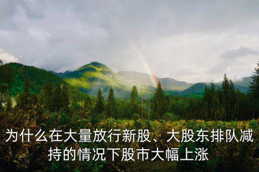 為什么在大量放行新股、大股東排隊減持的情況下股市大幅上漲