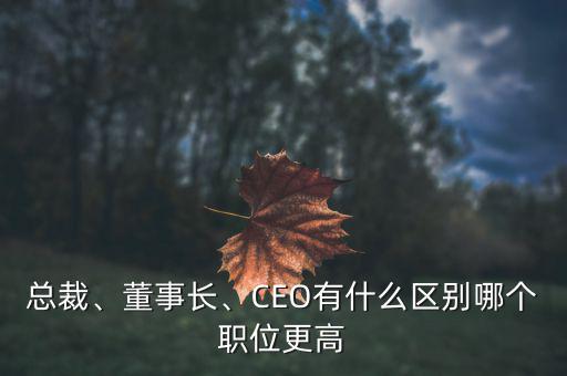 總裁、董事長、CEO有什么區(qū)別哪個職位更高