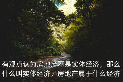 有觀點(diǎn)認(rèn)為房地產(chǎn)不是實(shí)體經(jīng)濟(jì)，那么什么叫實(shí)體經(jīng)濟(jì)，房地產(chǎn)屬于什么經(jīng)濟(jì)