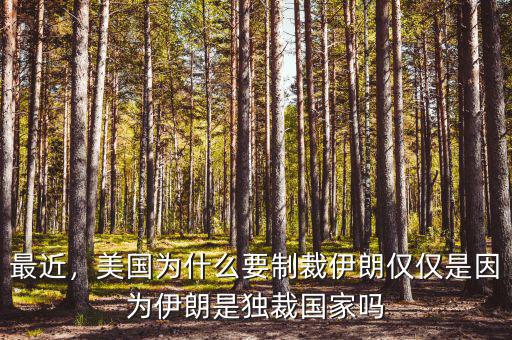 最近，美國為什么要制裁伊朗僅僅是因?yàn)橐晾适仟?dú)裁國家嗎