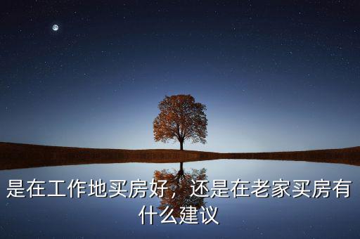 是在工作地買房好，還是在老家買房有什么建議