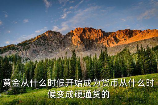 黃金從什么時(shí)候開始成為貨幣從什么時(shí)候變成硬通貨的
