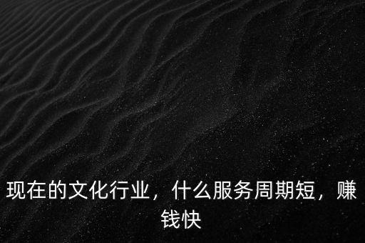 現(xiàn)在的文化行業(yè)，什么服務(wù)周期短，賺錢快