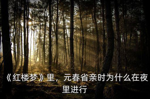《紅樓夢》里，元春省親時(shí)為什么在夜里進(jìn)行