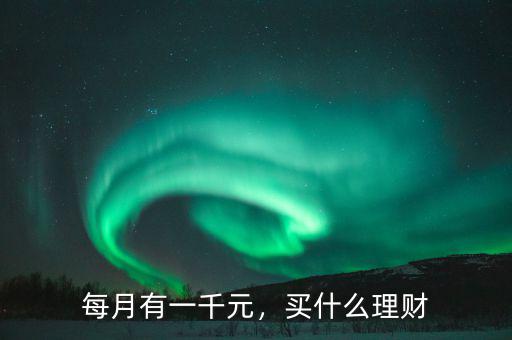 每月有一千元，買什么理財