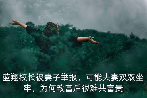 藍(lán)翔校長(zhǎng)被妻子舉報(bào)，可能夫妻雙雙坐牢，為何致富后很難共富貴