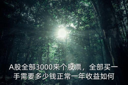 A股全部3000來個股票，全部買一手需要多少錢正常一年收益如何