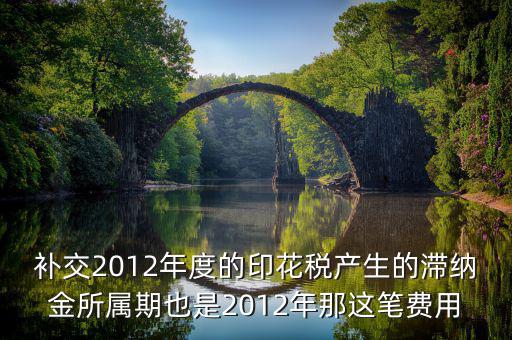 補(bǔ)交印花稅屬期是什么意思，補(bǔ)交2012年度的印花稅產(chǎn)生的滯納金所屬期也是2012年那這筆費(fèi)用