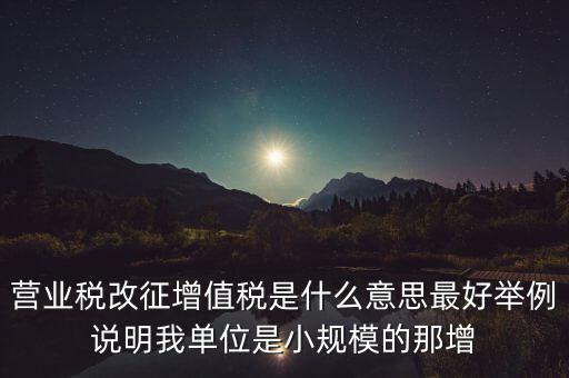 什么是改征增值稅，營業(yè)稅改征增值稅是什么意思最好舉例說明我單位是小規(guī)模的那增