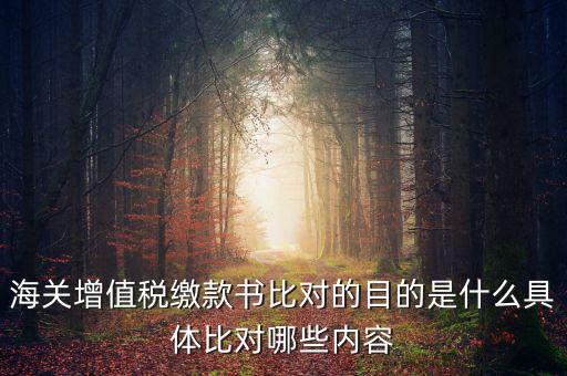 海關票為什么比對，海關增值稅繳款書比對的目的是什么具體比對哪些內容