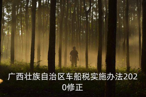廣西壯族自治區(qū)車(chē)船稅實(shí)施辦法2020修正