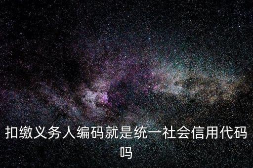 扣款人義務(wù)編碼是什么意思，扣繳義務(wù)人編碼是什么