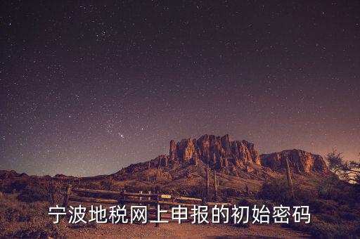 寧波地稅網(wǎng)頁版改密碼是什么，寧波地稅網(wǎng)上申報的初始密碼