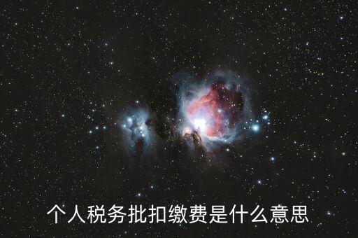 國稅批扣用戶什么意思，稅銀批扣是什么意思
