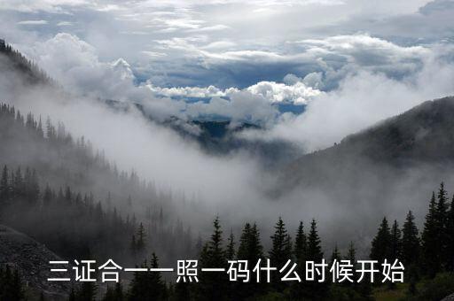 三證合一到什么時候，三證合一一照一碼什么時候開始