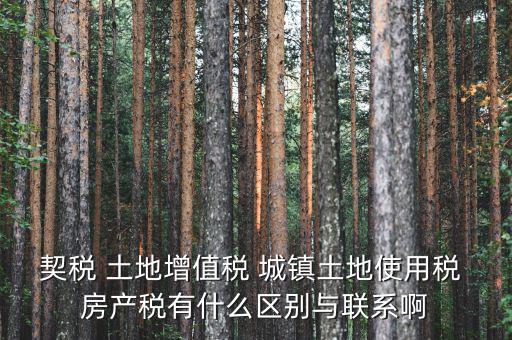什么是土房稅，契稅 土地增值稅 城鎮(zhèn)土地使用稅 房產(chǎn)稅有什么區(qū)別與聯(lián)系啊