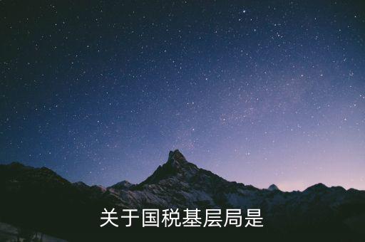 關于國稅基層局是
