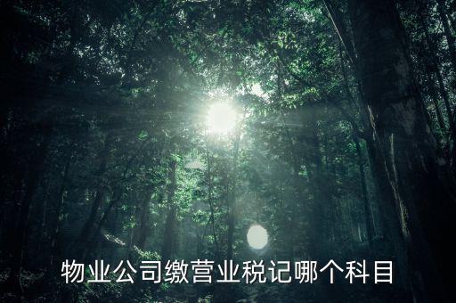 物業(yè)公司繳營業(yè)稅記哪個(gè)科目