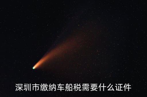 深圳交車船稅要帶什么資料，深圳市繳納車船稅需要什么證件