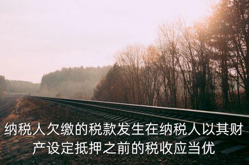 納稅人欠繳的稅款發(fā)生在納稅人以其財產(chǎn)設(shè)定抵押之前的稅收應(yīng)當優(yōu)