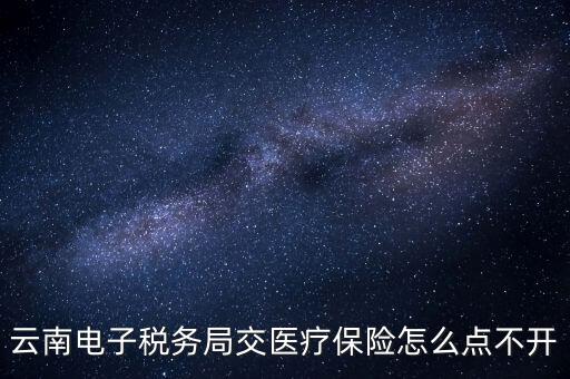 云南電子稅務(wù)局交醫(yī)療保險怎么點(diǎn)不開
