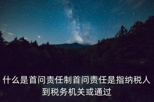 稅務(wù)首問責(zé)任制是什么，首問負(fù)責(zé)制度是指什么