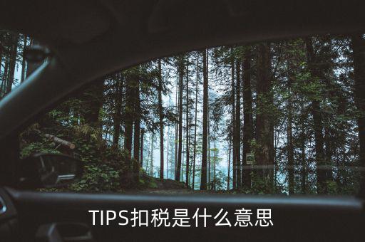 tips扣款什么意思，tips扣稅是什么意思
