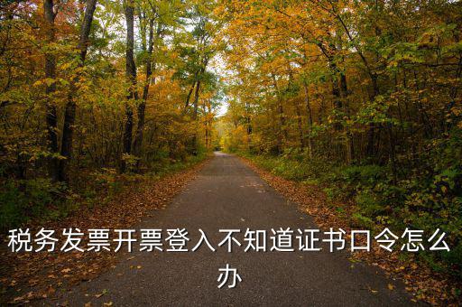 稅務(wù)發(fā)票開票登入不知道證書口令怎么辦